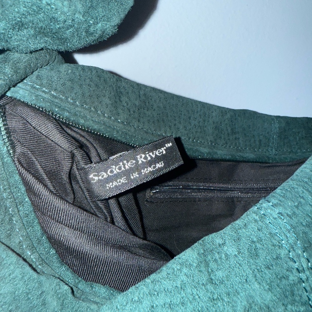 Saddle River dark green leather bag